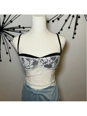 SHEIN White Lace Corset Crop Top XS Y2K Fairycore